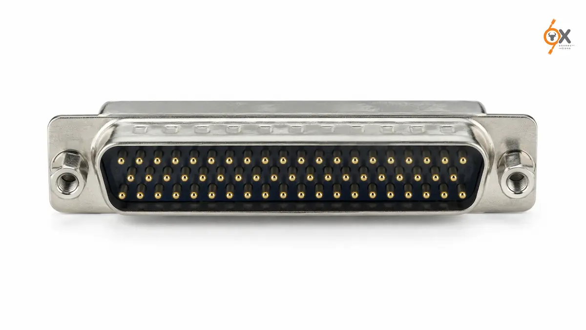 62-pin high-density D-Sub male connector with 21-20-21 pin layout